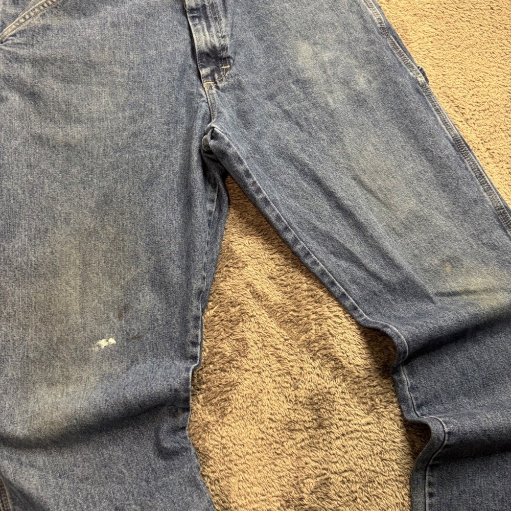 Wrangler Mens Carpenter Jeans 34x30 Medium Wash Denim Utility Work Pants 94LSWDV - Picture 4 of 8